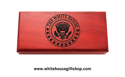 White House Presidential Seal Black Lacquer Roller Ball Two Piece Capped  Pen, Gold Trim, One Pen in Presentation Box