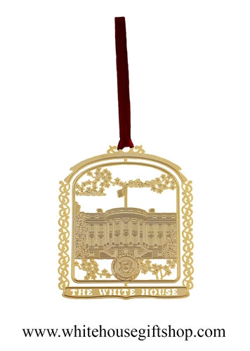 The White House 24 Karat Gold Ornament from the Official White House Gift Shop Annual Gifts Collection. Compare with White House Historical Associatioon.