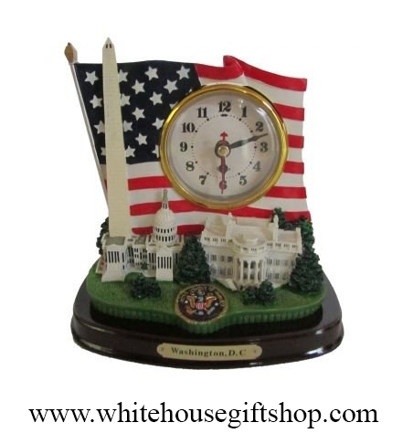 American Flag & Monuments Clock