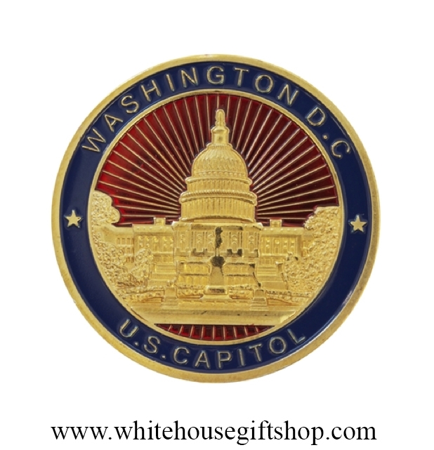 United States Capitol Coin Great Seal on Reverse Red and Blue