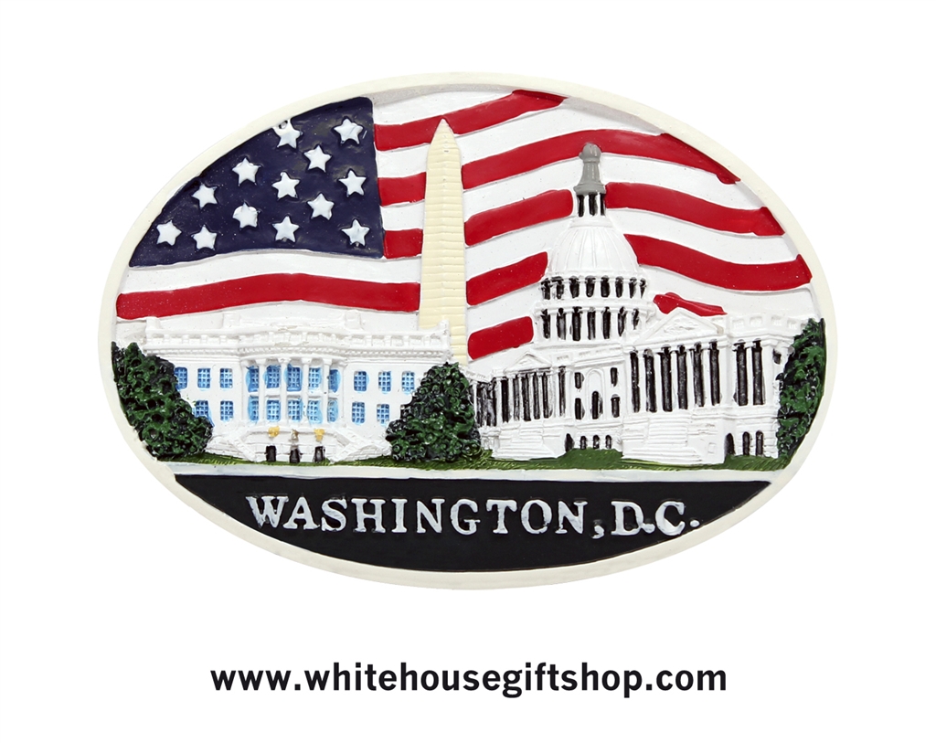 The White House Gift Shop White House & Washington D.C. Visitors Magnetic &  Refrigerator Large Magnet, 3 x 5, 100% Made in the USA