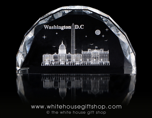 National Monuments Glass Hologram from the White House Gift Shop's Presidential Gifts Collection