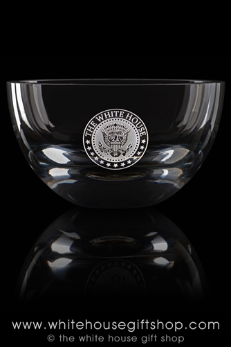 Badash Crystal Bowl with Hand Engraved White House Seal from the Officia