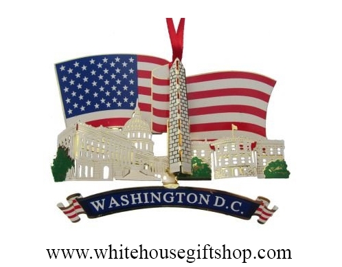 American Flag Ornament from the White House Gift Shop Historical and Americana White House Christmas and Holidays Collection