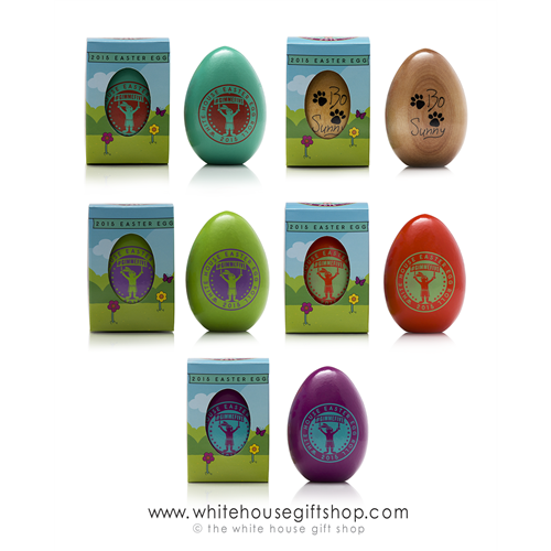 2015 White House Wood Easter Egg, Signed by President Obama and Michelle