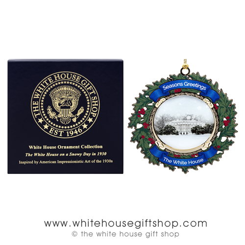 2017 Official White House Ornament with the White House in Winter, 1930
