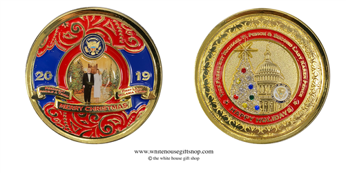 2018, 2019, 2020 Greetings from the White House Coin with President Trump, Melania Trump, Vice President Pence and Karen Pence. President Coins From Official White House Gift Shop Secret Service Store Gifts, Coins, Ornaments Collection.