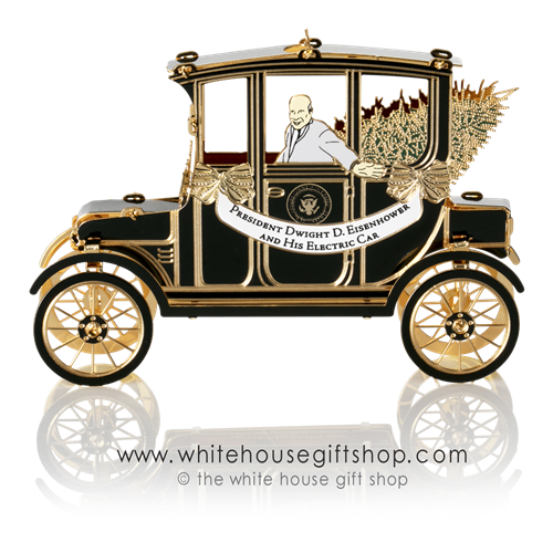 2019 Official White House Christmas Ornament President Eisenhowerand His Electric  Car from 1952 Campaign