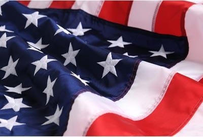 Made in the USA Flags, 2 x 3 foot, Outdoor Quality Nylon flag, Densely Embroidered Stars, Made in America, Great item for rainy areas, quick dry fabric, from original official White House Gift Shop since 1946.