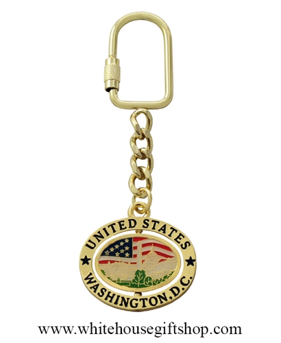 Washington DC Monuments Gold Keychain