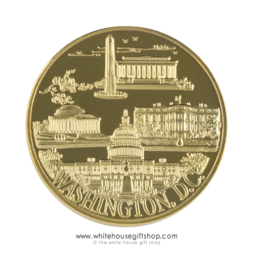 Challenge Coin Washington D.C. in Custom Case, Official White House Gift Shop Collection