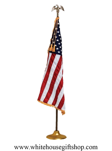 Embroidered U.S. banner flag with Fringe