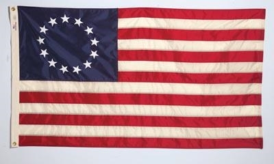 Betsy Ross United States flag, 3'x5', outdoor nylong, brass grommets, 100% Made in America, high quality