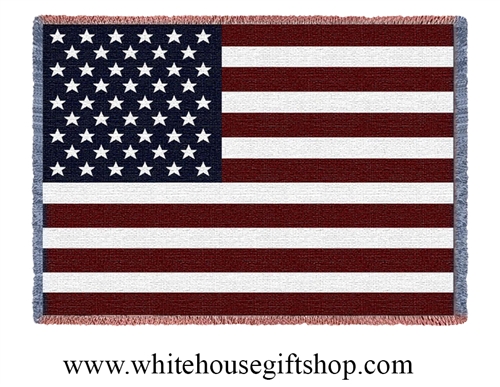 American Flag Mini Lap all Luxury Cotton Blanket throw, made in the USA, from  Official White House Gift Shop