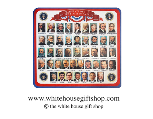 45 Presidents of the United States Mousepad. Includes President Donald J. Trump