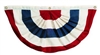 American Flag Made in USA, Pleated, 4' x 8'  Full Nylon Fan, Brass  Grommets to hang, Made in America, Heavy Duty Durable from White House Gift Shop Est 1946