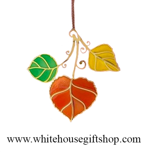 Aspen Leaves White House Ornament