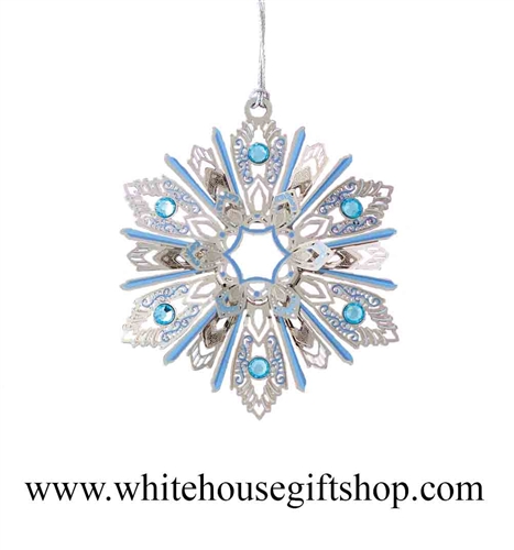 Jeweled Snowflake White House Ornament