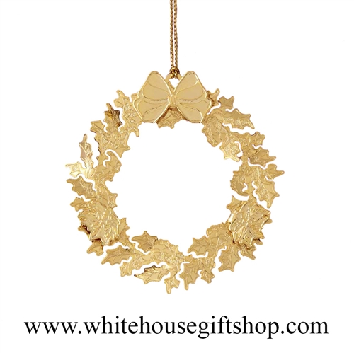 Classic Wreath White House Ornament