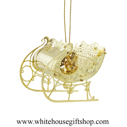 Christmas Sleigh White House Gift Shop Ornament