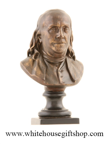 Benjamin Frankling Bronze Patina 8.5" Bust