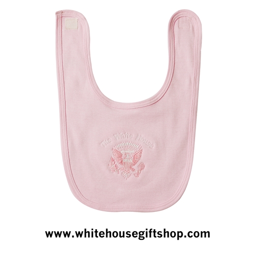 White House Presidential Eagle Baby Bib, Pink