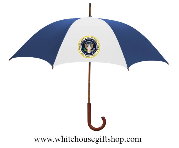 Custom, Air Force One Guest Style Umbrella, 48" Arc, 100% MADE IN THE USA,  Classic Wood Shaft & Classic Handle, Wind Resistant