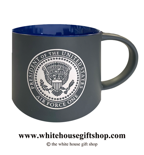 Air Force One 15 ounce, large Bistro Mug, Cup, etched in America, United States Eagle, Quality Mugs From The Official White House Gift Shop.