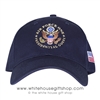 Air Force One Presidential Guest Hat. Cap, Made in the USA, American Flag on side, Embroidered, Navy Blue, USAF, Great Seal of the United States