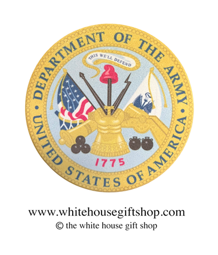 Department of the Army Coasters Coasters Set of 4, Designed at Manufactured by the White House Gift Shop, Est. 1946. Made in the USA