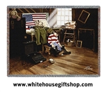 American Flag, US Army, Military Throw, Blanket, Made in USA Quality Cotton, Machine Wash and Dry, GO ARMY