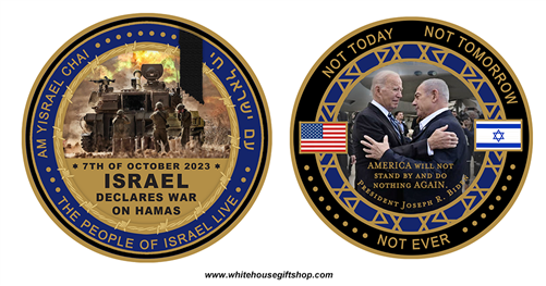 President Biden Makes Wartime Visit to Israel and White House GS issues Commemorative Coin: Image of Coins