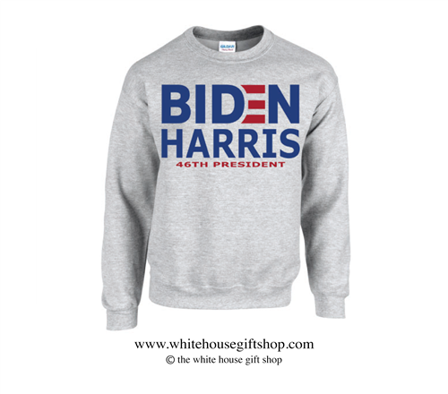 46th POTUS Joseph R. Biden & VPOTUS Kamala Harris Crewneck Sweatshirt in Grey