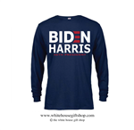 46th POTUS Joseph R. Biden & VPOTUS Kamala Harris Long Sleeve T-shirt in Navy