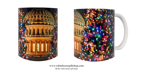 The Capitol Building Holiday Coffee Mug, Presidential Joseph R. Biden Coffee Mug, Designed at Manufactured by the White House Gift Shop, Est. 1946. Made in the USA