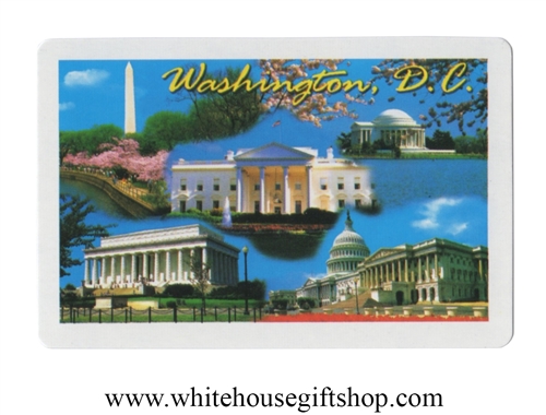 Cards, Washington DC Monuments, White House, Capitol, Washington Monument, Clear Lucite Display Box