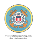 United States Coast Guard Coasters Set of 4, Designed at Manufactured by the White House Gift Shop, Est. 1946. Made in the USA