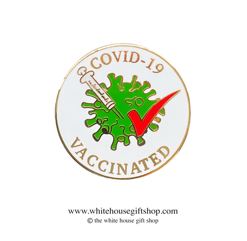 COVID-19 Vaccinated Lapel Pin, original design by the White House Gift Shop, Est. 1946