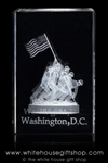 IWO JIMA Memorial Model in Crystal Optical Glass from the White House Gift Shop
