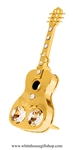 Gold Acoustic Guitar Ornament with SwarovskiÂ® Crystals
