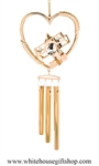 Gold Aeroplane Heart Chime Ornament with SwarovskiÂ® Crystals