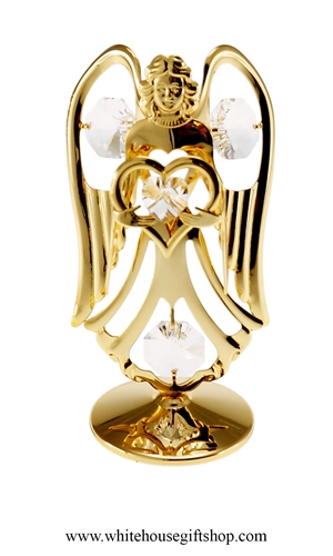 Gold Guardian Angel Birthstone Collection: April with SwarovskiÂ® Crystals