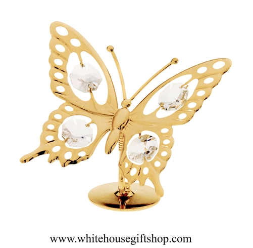 Gold Butterfly Table Top Display with SwarovskiÂ® Crystals