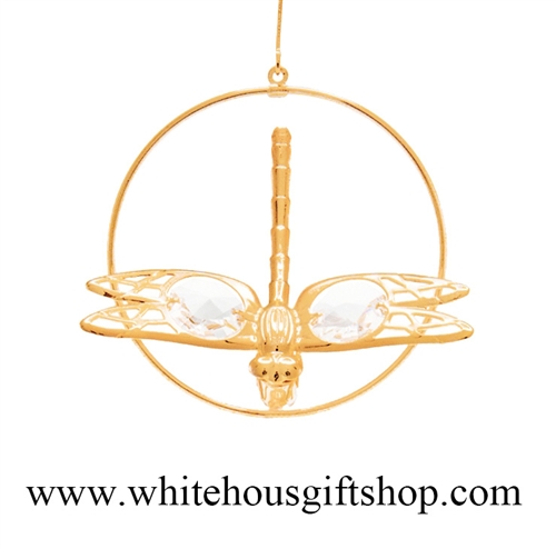 Gold Dragonfly Circle Ornament