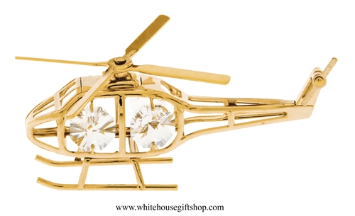 Gold Fanciful Marine One Ornament with SwarovskiÂ® Crystals