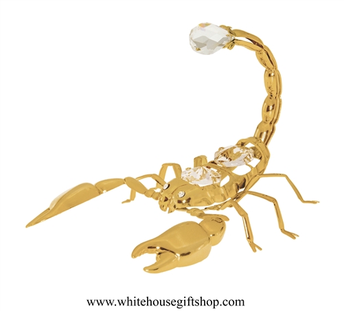 Gold Desert Scorpion Ornament with Swarovski Crystals