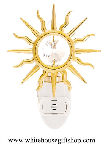 Gold Sunshine Nightlight with SwarovskiÂ® Crystals