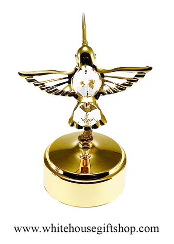 Gold Mini Hummingbird Music Box with SwarovskiÂ® Crystals