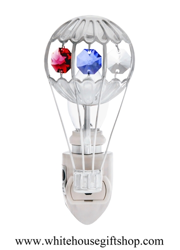 Silver Mini Hot Air Balloon Nightlight with SwarovskiÂ® Crystals