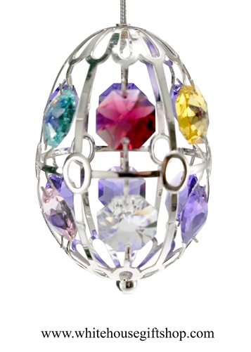 Silver Easter Egg with SwarovskiÂ® Crystals from the White House Gift Shop